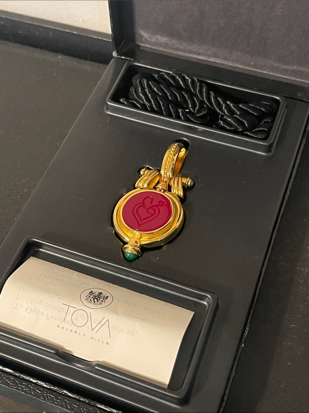 Joan Rivers for TOVA Etruscan-Style Perfume Pendant Enhancer Original Box
